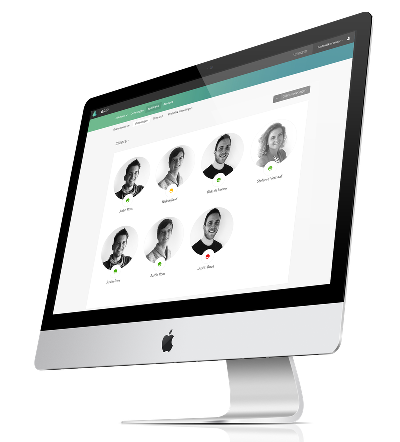 Preview van het GRIP cliënten dashboard Preview van het GRIP cliënten dashboard